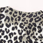Leopard Blouse Puff Sleeve Crop Top Women's Summer Clothing nowadaysfashion