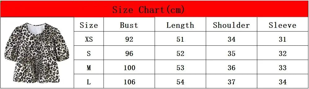 Leopard Blouse Puff Sleeve Crop Top Women's Summer Clothing - Blade & Thread