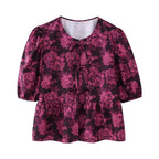Leopard Blouse Puff Sleeve Crop Top Women's Summer Clothing nowadaysfashion