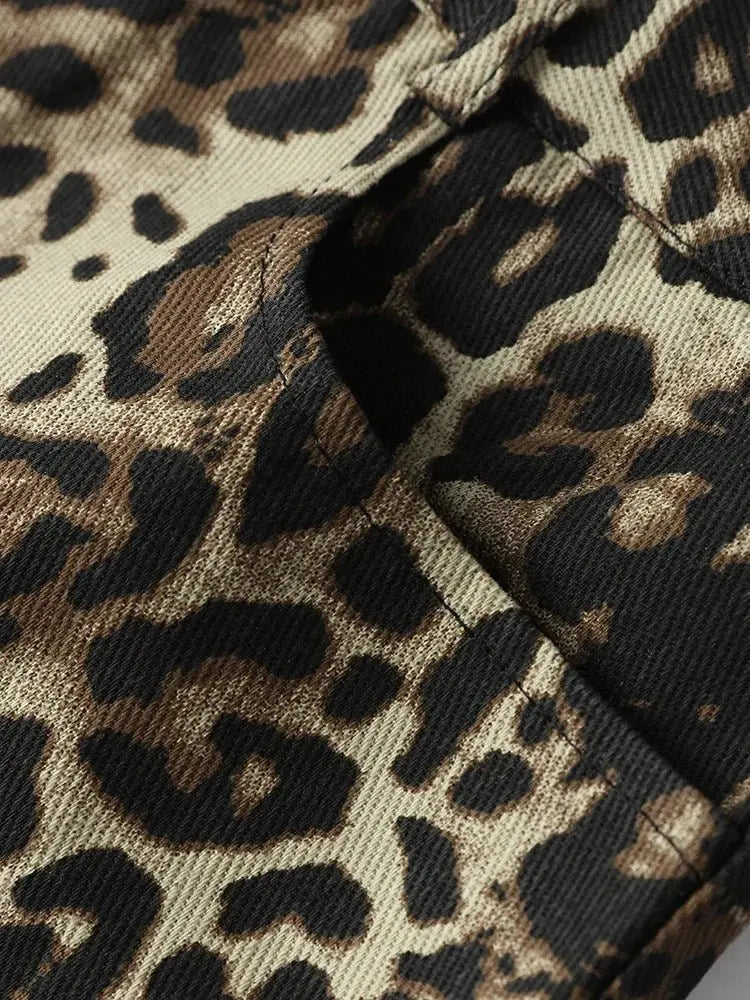 Leopard Print Shorts Women Denim Short Pants - Blade & Thread