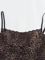 Leopard Print Sling Women Sexy Tube Top Sleeveless Backless Lace Slim Tanks Tops nowadaysfashion
