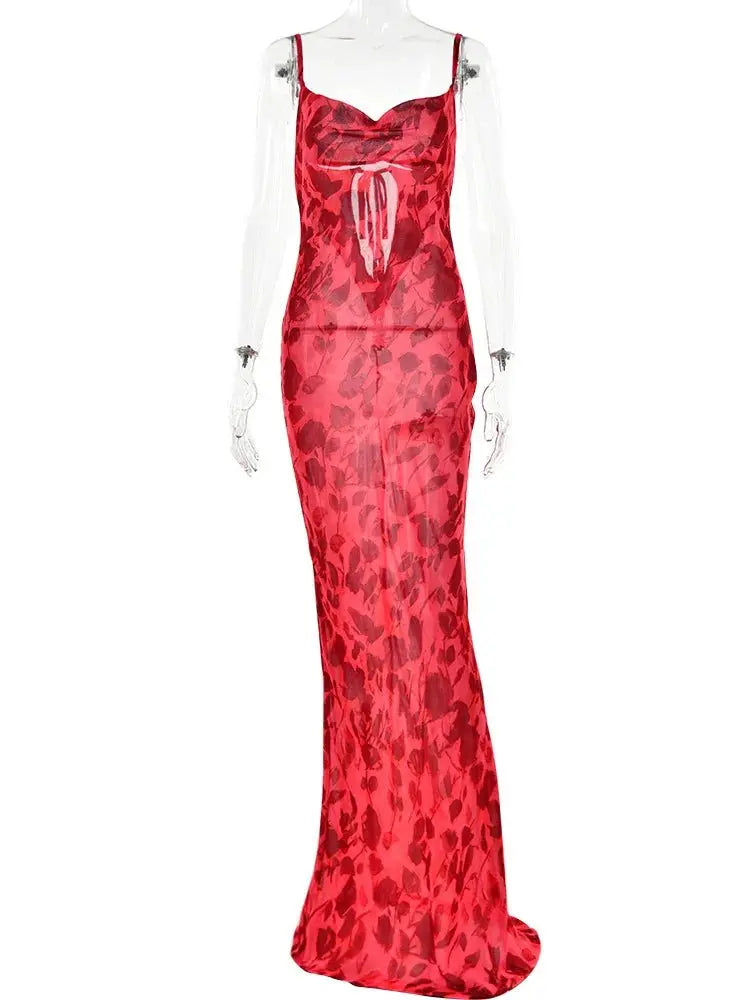 Leopard Print V-Neck Sexy Bodycon Long Dress Women Lace Up Backless Beach Vestidos nowadaysfashion