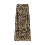 Leopard Print Wrapped Suit Backless Sleeveless Tops Skirts nowadaysfashion