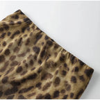 Leopard Print Wrapped Suit Backless Sleeveless Tops Skirts nowadaysfashion
