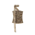 Leopard Print Wrapped Suit Backless Sleeveless Tops Skirts nowadaysfashion