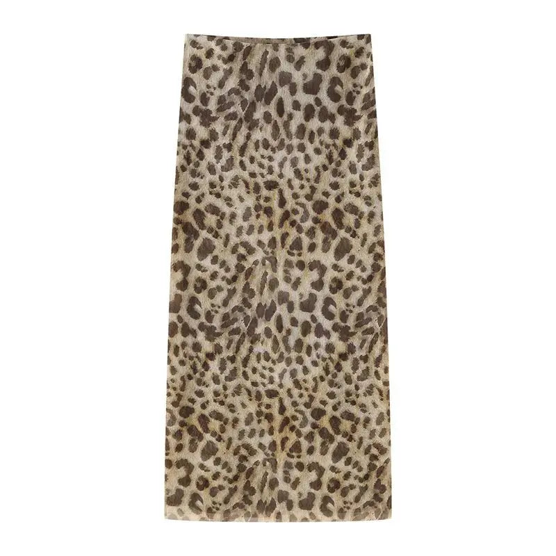 Leopard Print Wrapped Suit Backless Sleeveless Tops Skirts - Blade & Thread