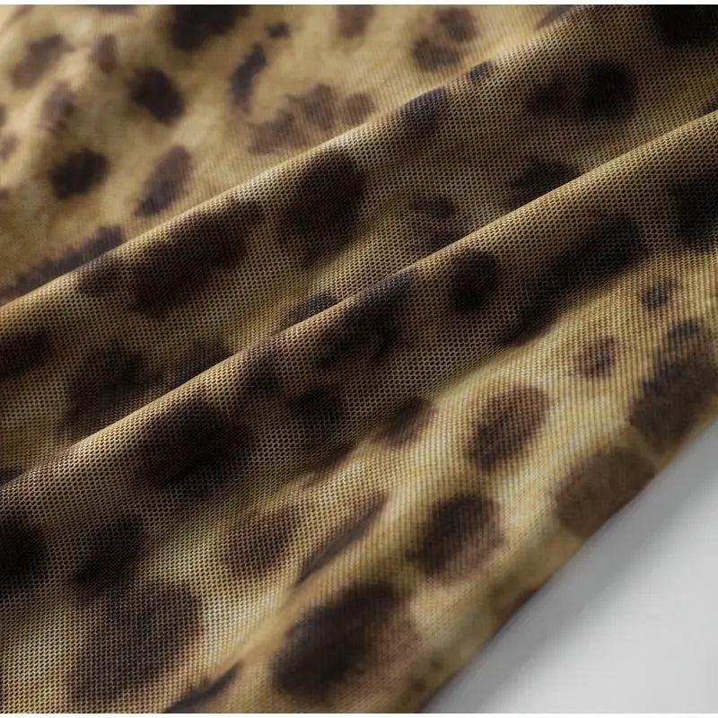 Leopard Print Wrapped Suit Backless Sleeveless Tops Skirts - Blade & Thread