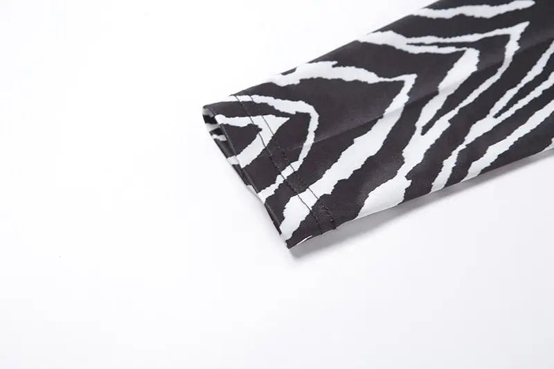 Leopard Zebra Printed Sexy Backless Lace ups Pullover Tees Women O-neck Slim Longsleeve Short T-Shirt nowadaysfashion