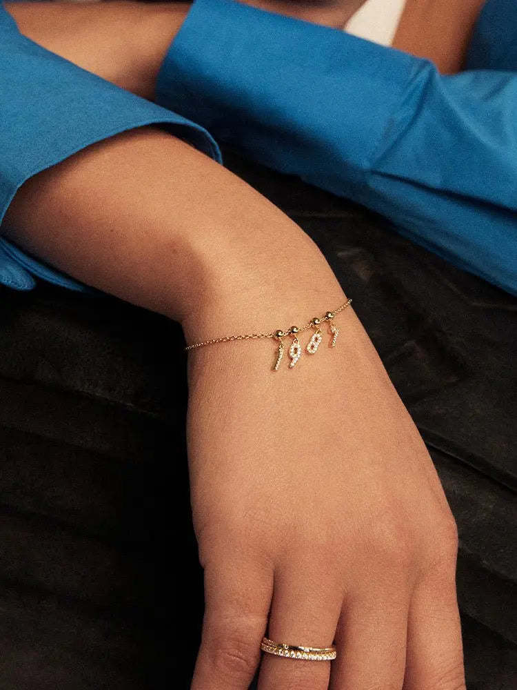 Letter full diamond DIY necklace clavicle chain - Blade & Thread