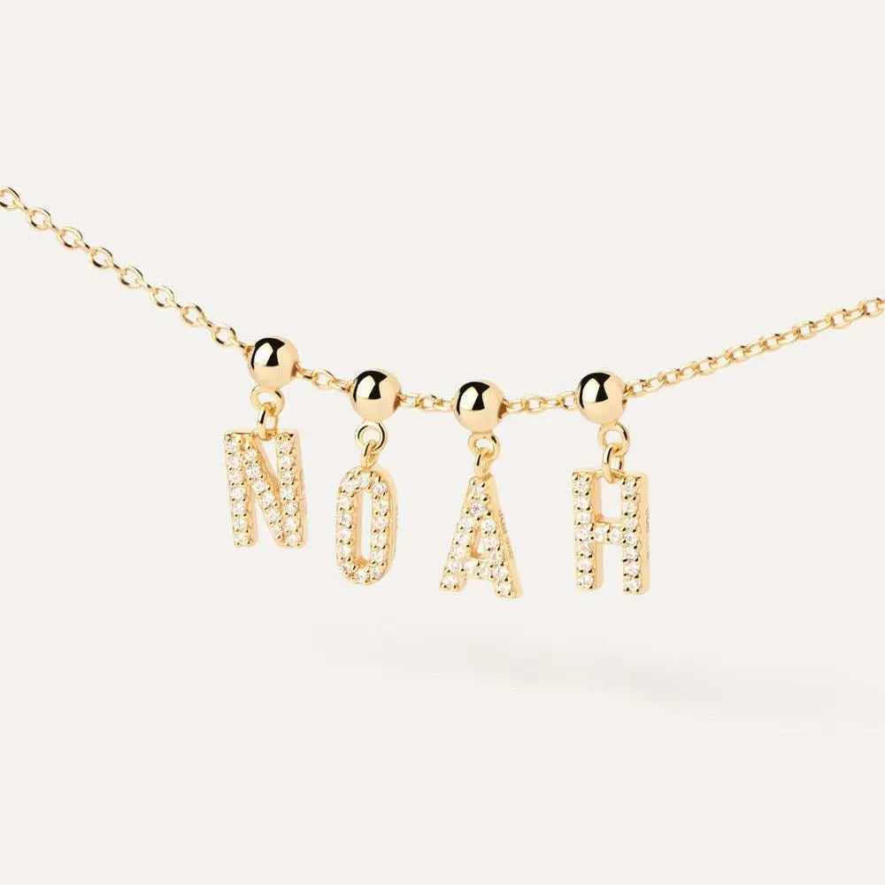 Letter full diamond DIY necklace clavicle chain nowadaysfashion