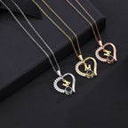 letter necklace Simple Heart Shaped Photo Custom Projection Necklace nowadaysfashion