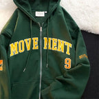 Letter Print Casual Hooded Sweatshirts Vintage Simple Streetwear Coats nowadaysfashion