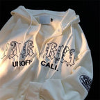 Letter Print Casual Hooded Sweatshirts Vintage Simple Streetwear Coats nowadaysfashion