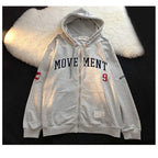 Letter Print Casual Hooded Sweatshirts Vintage Simple Streetwear Coats nowadaysfashion