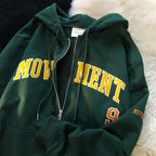 Letter Print Casual Hooded Sweatshirts Vintage Simple Streetwear Coats nowadaysfashion