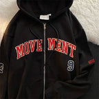 Letter Print Casual Hooded Sweatshirts Vintage Simple Streetwear Coats nowadaysfashion