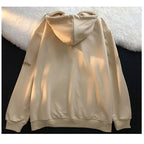 Letter Print Casual Hooded Sweatshirts Vintage Simple Streetwear Coats nowadaysfashion