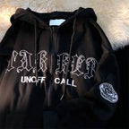 Letter Print Casual Hooded Sweatshirts Vintage Simple Streetwear Coats nowadaysfashion