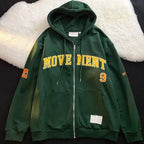 Letter Print Casual Hooded Sweatshirts Vintage Simple Streetwear Coats nowadaysfashion