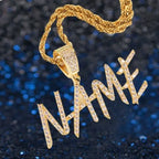 Letter splicing DIY custom micropaved zircon pendant nowadaysfashion