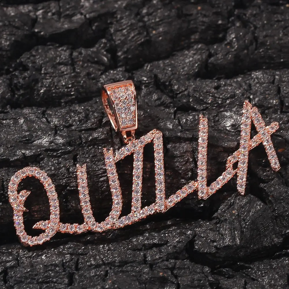 Letter splicing DIY custom micropaved zircon pendant nowadaysfashion