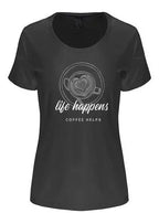 Life Happens Printed Women's Bamboo/Cotton Short Sleeve Scoop Neck T-Shirt Spun Bamboo