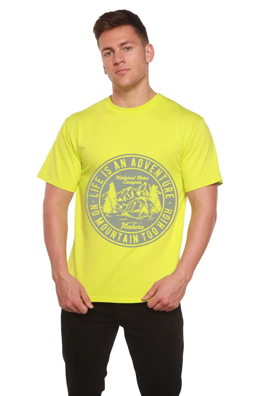 Life Is An Adventure Men's Bamboo Viscose/Organic Cotton Short Sleeve Graphic T-Shirt Spun Bamboo