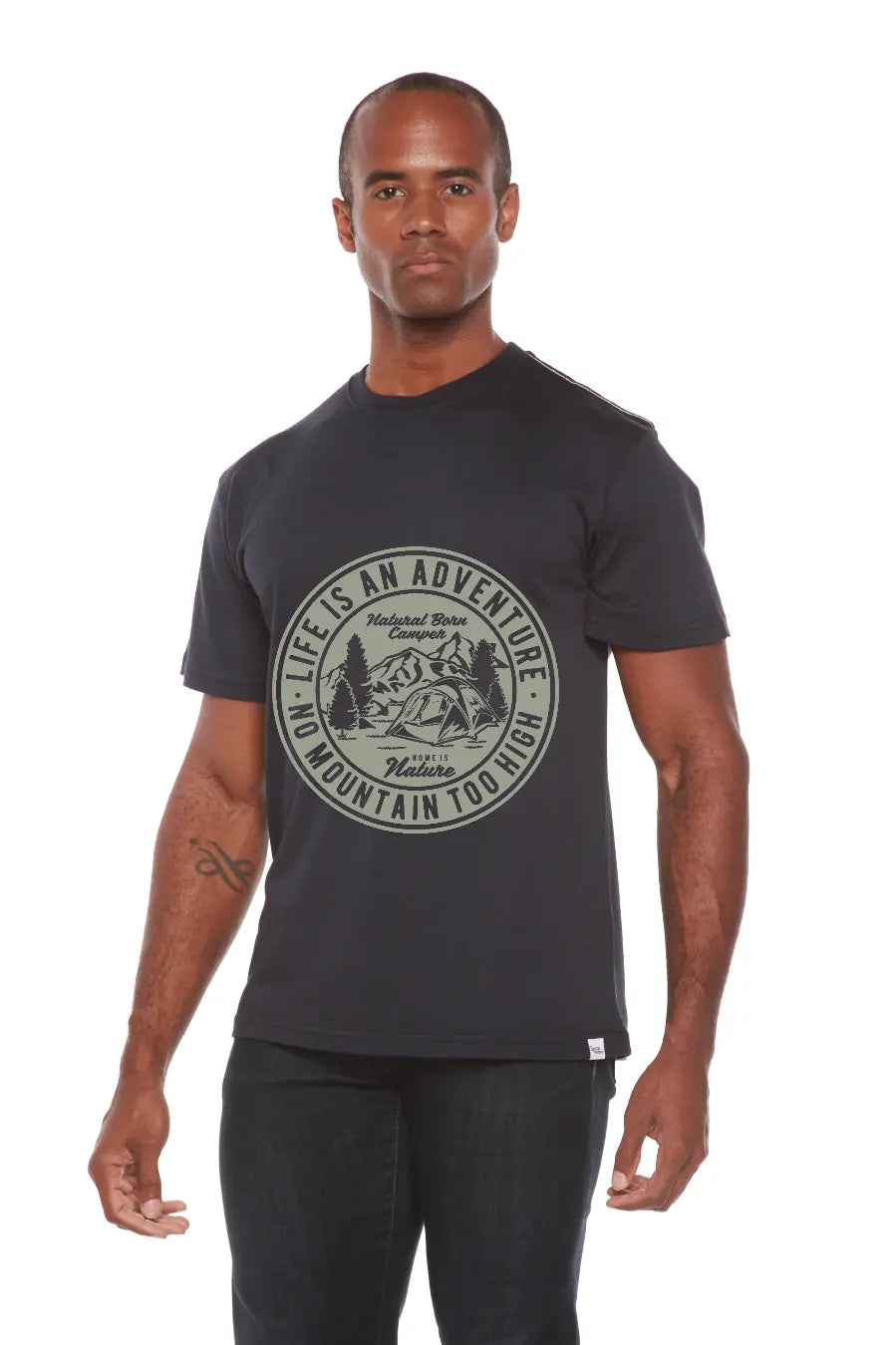 Life Is An Adventure Men's Bamboo Viscose/Organic Cotton Short Sleeve Graphic T-Shirt Spun Bamboo