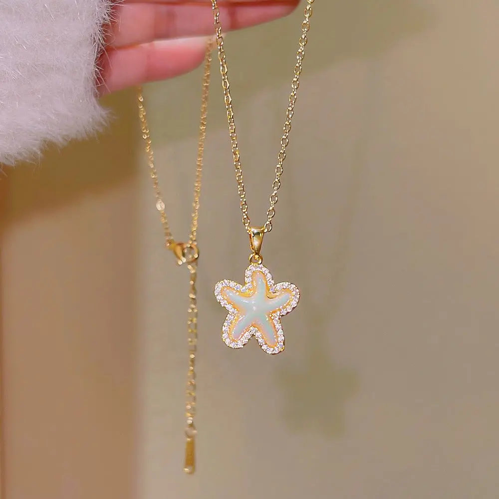 Light luxury starfish necklace inlaid with bricks - Blade & Thread