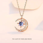 Light Of Stars And Moon Charm Necklace Delicate Clavicle Stars Rhinestone Chain Necklace nowadaysfashion