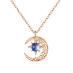 Light Of Stars And Moon Charm Necklace Delicate Clavicle Stars Rhinestone Chain Necklace nowadaysfashion