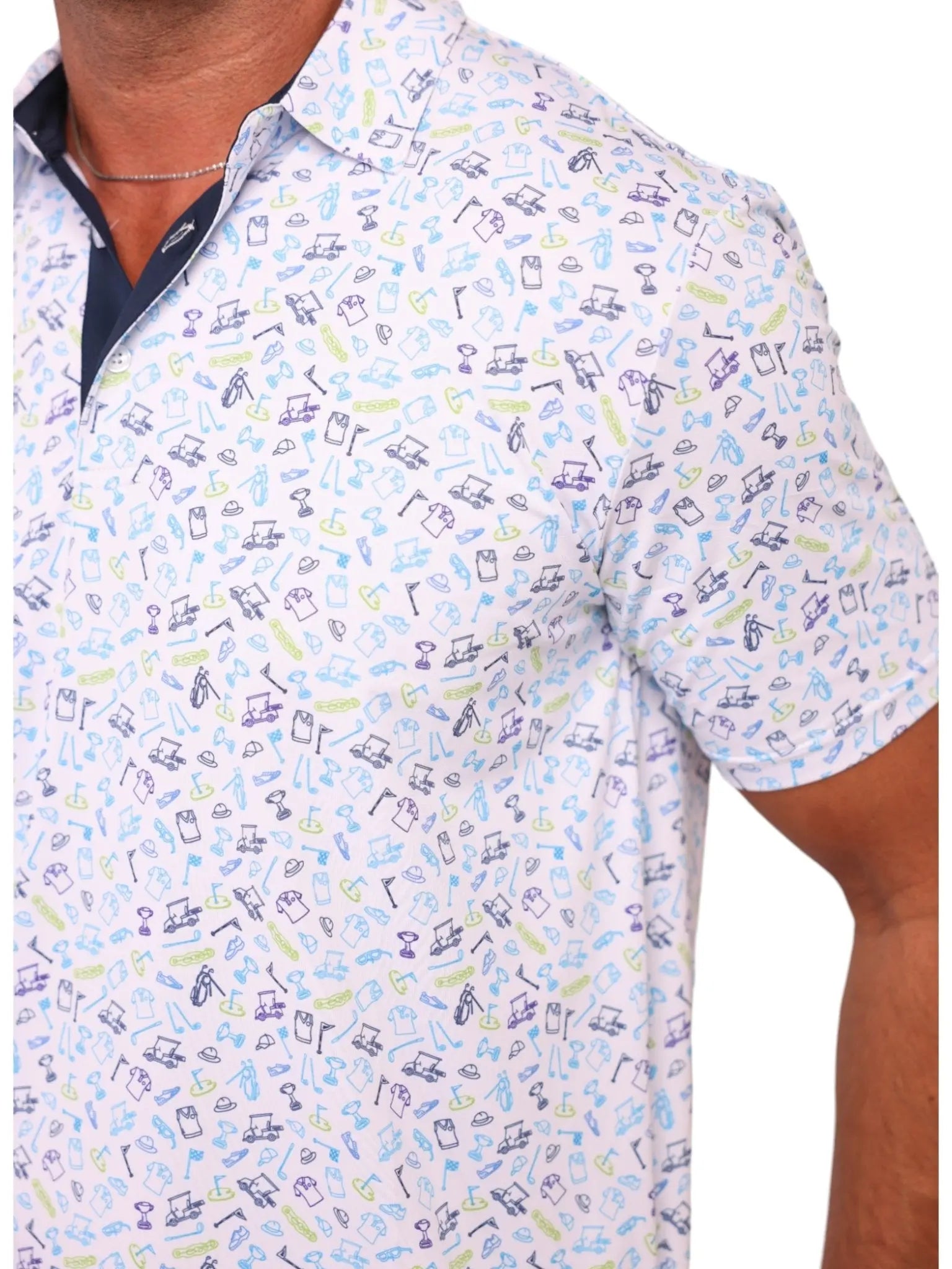 Links Print Polo White Water Life