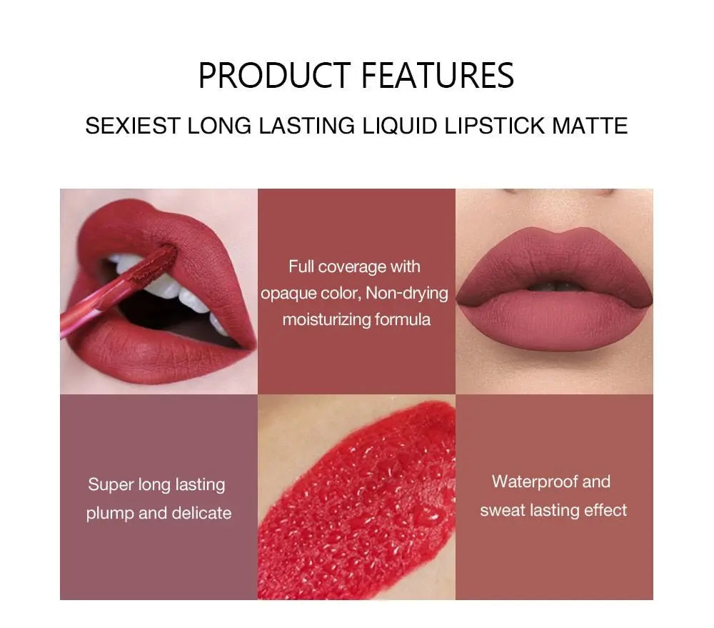 Liquid Lipstick Set Ultra Matte Velvet Waterproof Long Lasting Lip Glosses Nude Makeup Cosmetic Kit-2 nowadaysfashion