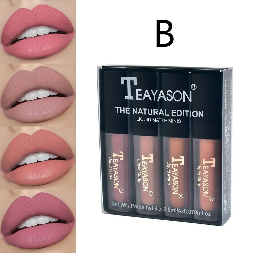 Liquid Lipstick Set Ultra Matte Velvet Waterproof Long Lasting Lip Glosses Nude Makeup Cosmetic Kit-2 - Blade & Thread