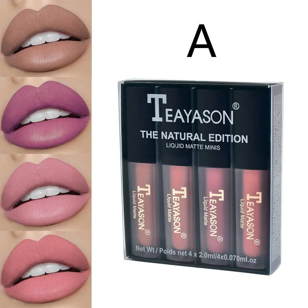 Liquid Lipstick Set Ultra Matte Velvet Waterproof Long Lasting Lip Glosses Nude Makeup Cosmetic Kit-2 - Blade & Thread