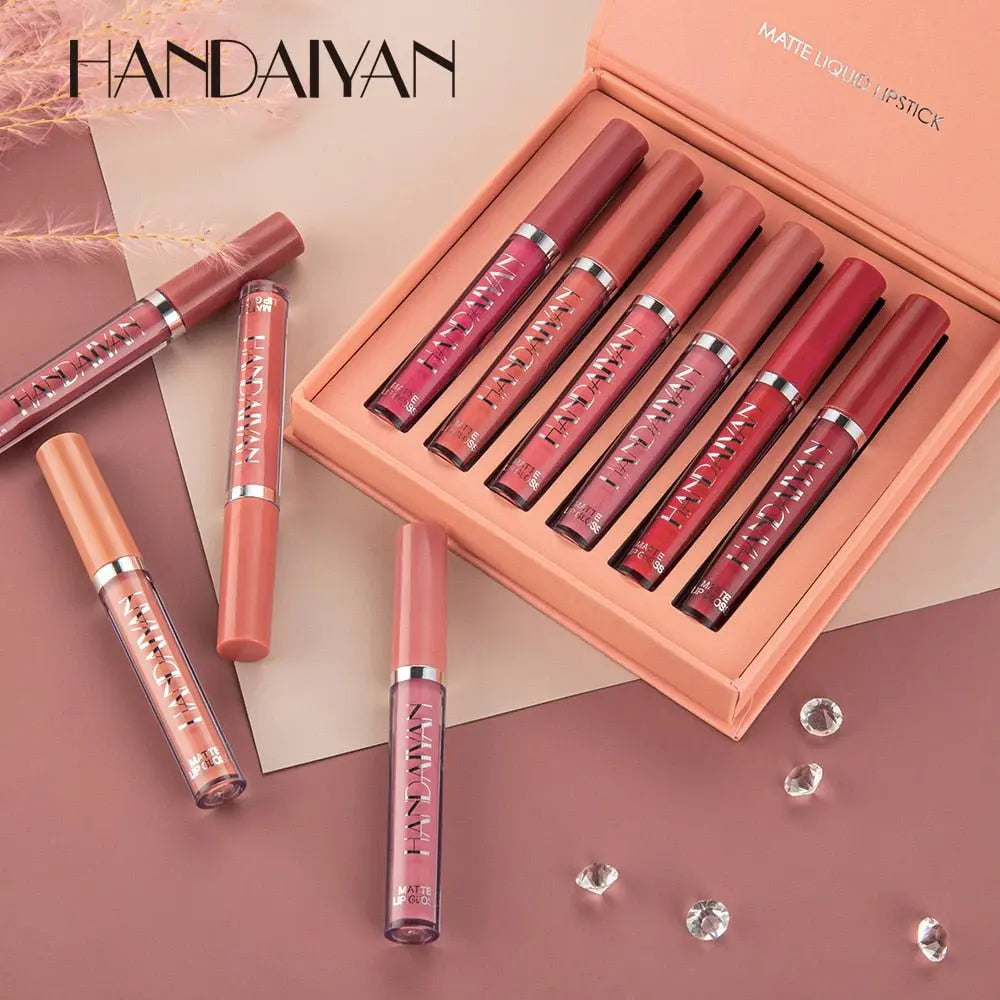 Liquid Lipstick Set Ultra Matte Velvet Waterproof Long Lasting Lip Glosses Nude Makeup Cosmetic Kit nowadaysfashion