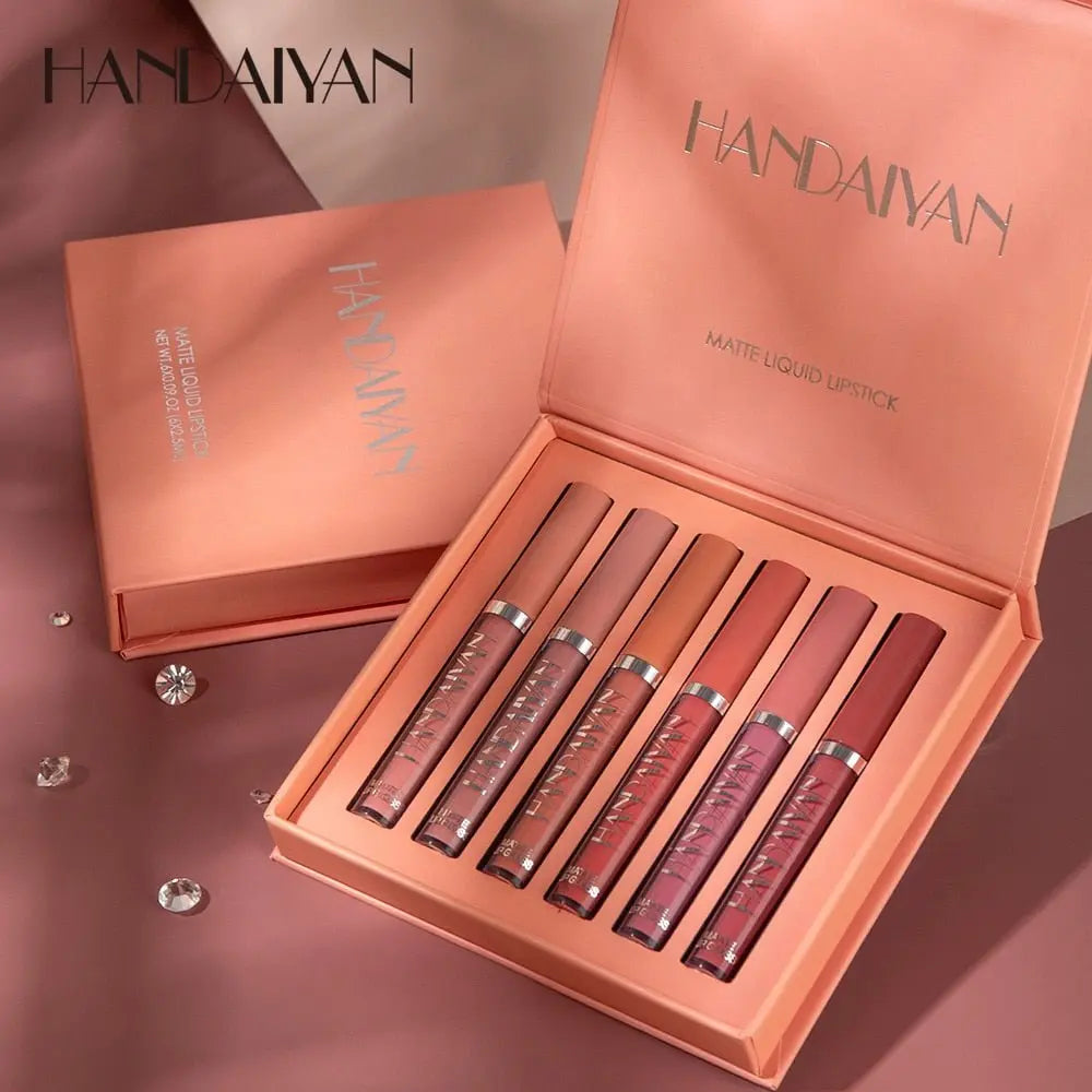 Liquid Lipstick Set Ultra Matte Velvet Waterproof Long Lasting Lip Glosses Nude Makeup Cosmetic Kit nowadaysfashion
