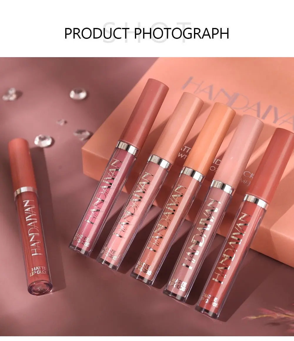 Liquid Lipstick Set Ultra Matte Velvet Waterproof Long Lasting Lip Glosses Nude Makeup Cosmetic Kit - Blade & Thread