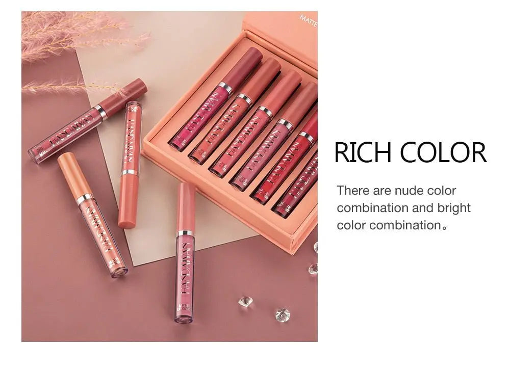 Liquid Lipstick Set Ultra Matte Velvet Waterproof Long Lasting Lip Glosses Nude Makeup Cosmetic Kit - Blade & Thread