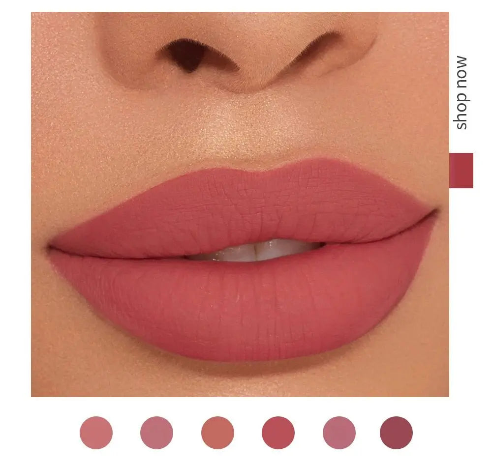 Liquid Lipstick Set Ultra Matte Velvet Waterproof Long Lasting Lip Glosses Nude Makeup Cosmetic Kit nowadaysfashion