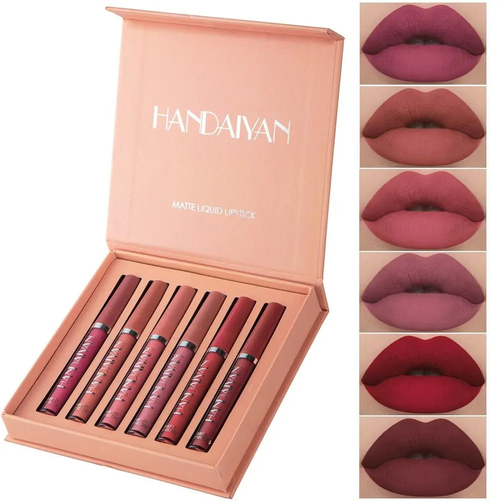 Liquid Lipstick Set Ultra Matte Velvet Waterproof Long Lasting Lip Glosses Nude Makeup Cosmetic Kit nowadaysfashion