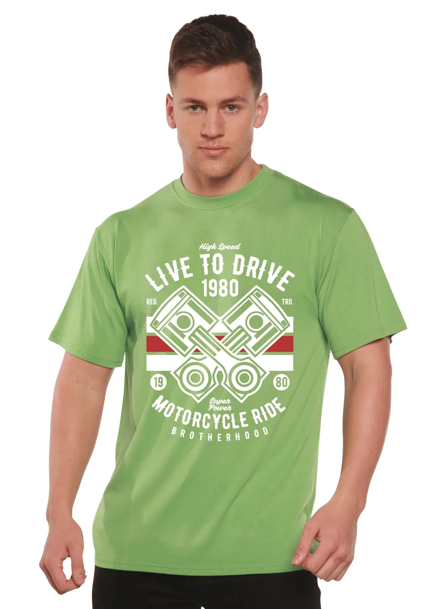 Live To Ride 1980 Men's Bamboo Viscose/Organic Cotton Short Sleeve Graphic T-Shirt - Blade & Thread