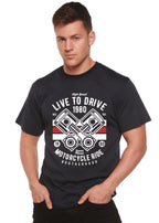 Live To Ride 1980 Men's Bamboo Viscose/Organic Cotton Short Sleeve Graphic T-Shirt Spun Bamboo