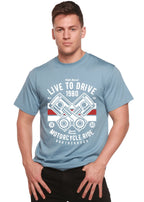 Live To Ride 1980 Men's Bamboo Viscose/Organic Cotton Short Sleeve Graphic T-Shirt Spun Bamboo