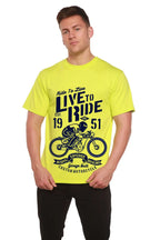 Live To Ride Men's Bamboo Viscose/Organic Cotton Short Sleeve Graphic T-Shirt Spun Bamboo