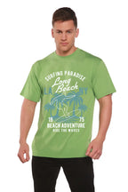 Long Beach Men's Bamboo Viscose/Organic Cotton Short Sleeve Graphic T-Shirt Spun Bamboo