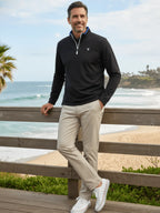 Long Beach Quarter Zip Ultra Soft Lightweight White Water Life