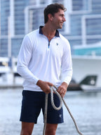 Long Beach Quarter Zip Ultra Soft Lightweight White Water Life