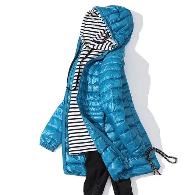 Long Down Jacket 7XL Plus size Women Winter Ultra Light Down Jacket Women With Hooded Down Coat-2 - Blade & Thread