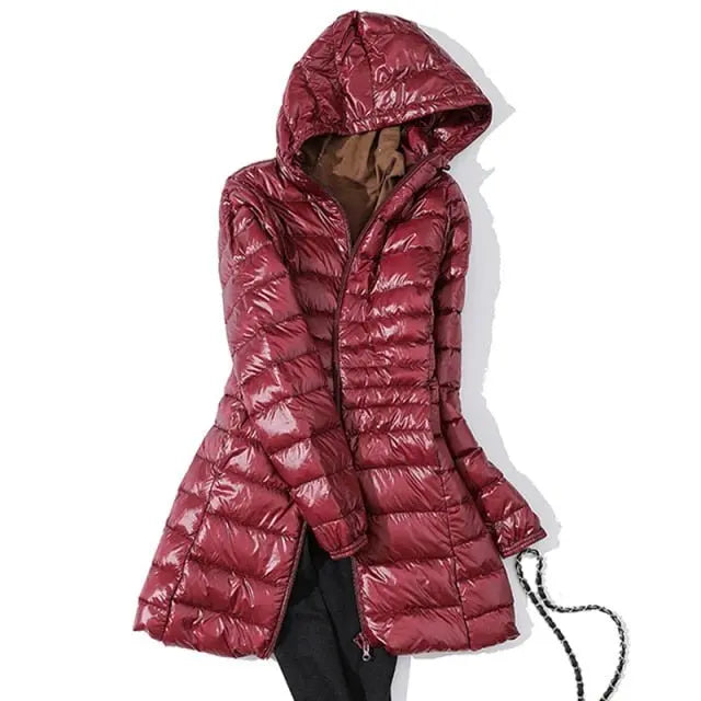 Long Down Jacket 7XL Plus size Women Winter Ultra Light Down Jacket Women With Hooded Down Coat-2 - Blade & Thread